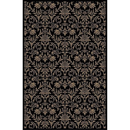 Concord Global 9 ft. 3 in. x 12 ft. 6 in. Jewel Damask - Black 49438